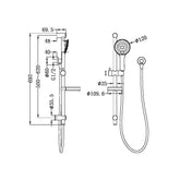 Nero Project Shower And Rail - Brushed Nickel
